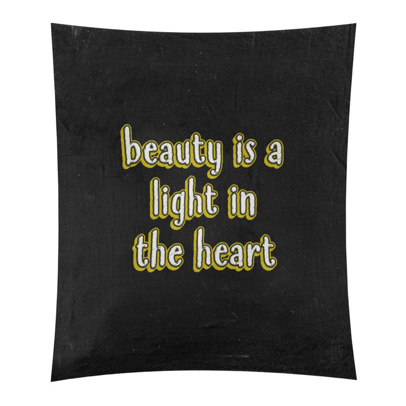 Tapisserie tableau noir en polyester citation beauté, H 27,5 po x l 37,5 po, Jaune