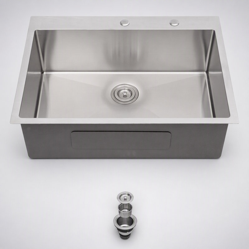 Durable Stainless Steel Single Bowl Topmount Kitchen Sink with Soundproofing and Efficient Drainage System