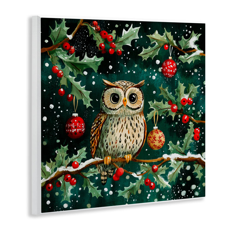 Plaque murale hibou d'hiver