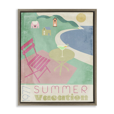 Retro Summer Vacation Floating Frame, design by Annabelle Hall