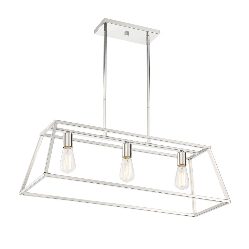 3 - Light Kitchen Island Pendant, Nickel