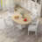 Bowlds Retro 5-piece Dining Set Extendable Round Table and 4 Chairs,Round Table Top with Leaf,dining table set,dining room set-731243958-731243959