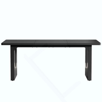 Modern Dining Table For 6-8 People, Large Rectangular Kitchen Table With Wood Pedestal Base, Contemporary Long Dinner Table For Dining Room, Living Ro