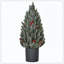Arbre de Noël artificiel miniature non illuminé avec flocons de neige, décoration des Fêtes avec pommes de pin et baies