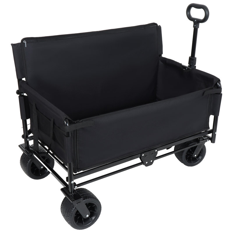 Chariot de jardin noir 3-en-1 500lbs, Noir