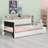 Contemporary Upholstered Daybed Frame with 2 Drawers, LED Lighting, USB Port & Storage Shelves-301734960-301734963