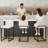 Bar Stools Set, Modern Counter Height Bar Stools with Back and Footrest, Faux Leather Upholstered Barstools Chairs for Kitchen Island Dining Room Bar-178803586-178803584