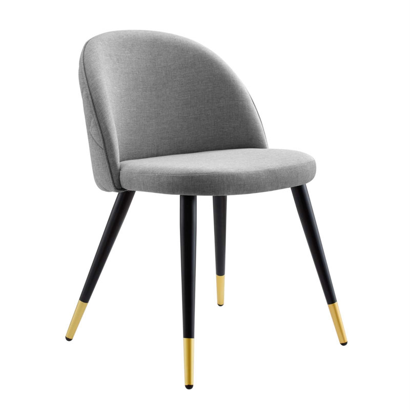 Cordial Performance Velvet Dining Chairs - Set of 2, Gray Polyester