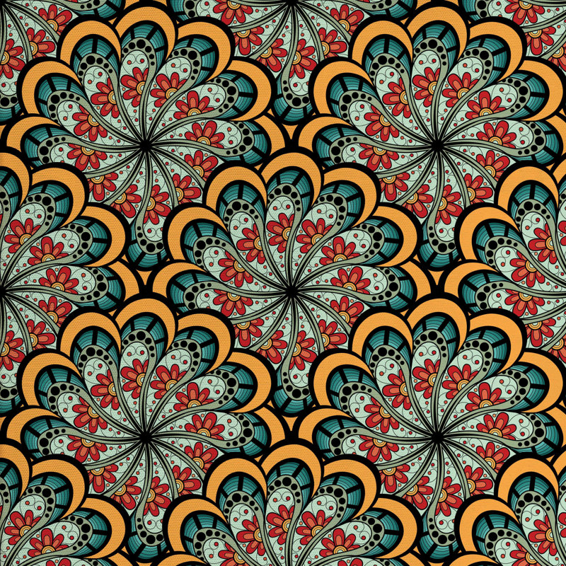 Tissu à fleurs ondulées, l 36 po x L 360 po