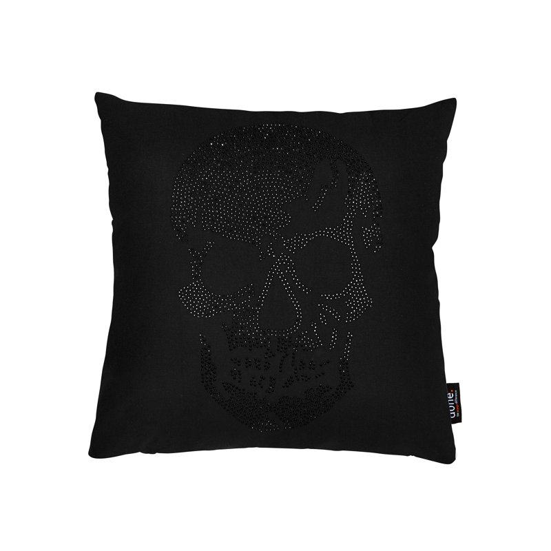 Stone Square Throw Cushion, Black/Black, 65 x 65cm
