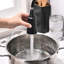 Robinet de cuisine noir avec bec rétractable - Rotation à 360 degrés pour éviers à un trou