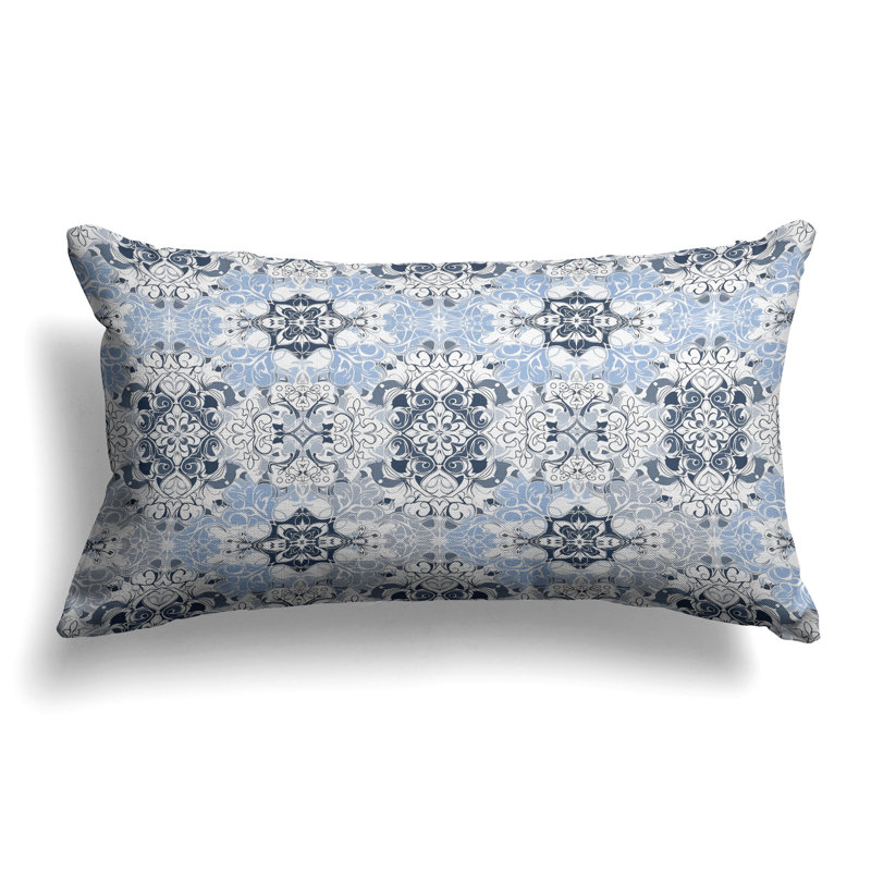 Vibrant Botanicals  Rectangular Throw Pillow, Blue