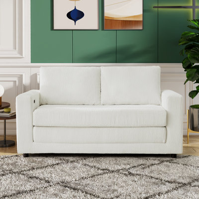 Mykhia Solid Wood 56.69'' Reception Sofa