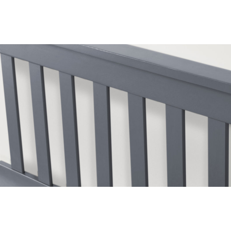Codman Solid Wood Painted Bed Frame - Modern Farmhouse Style, Grey, Double (4'6)