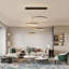 4 Rings Modern LED Chandelier,DIY Shape Dimmable Pendant Lighting for Living Dining Room Foyer