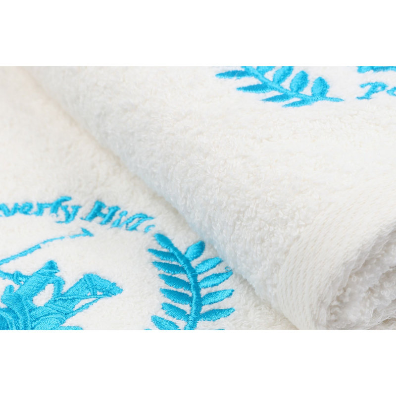 Ensemble de 2 serviettes en coton 100% Balal, Crème / bleu