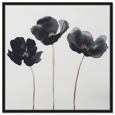 Nocturnal Flowers II Canvas Elegant Floral Decor by 