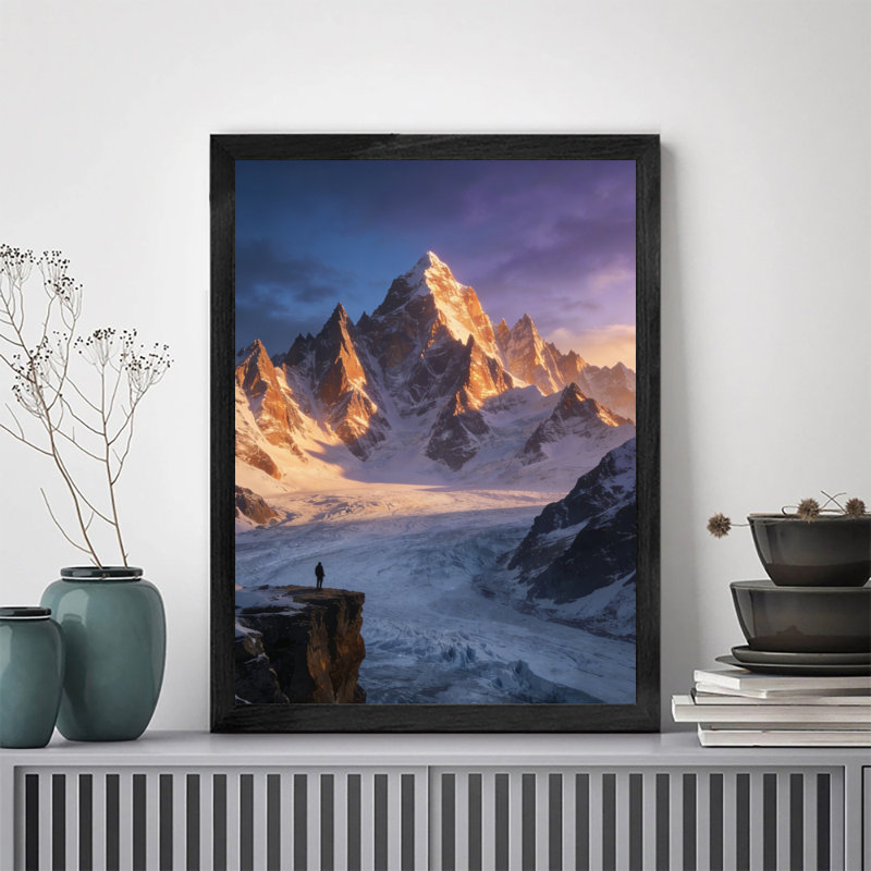 Reproduction d'art encadrée noire, peintures de la nature rétro, H 17 po x l 13 po