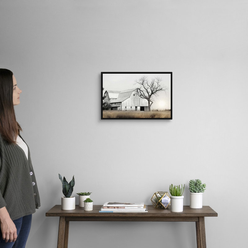 "Ohio Fields I" par Lori Deiter, reproduction d'art sur toile avec quincaillerie de fixation, Toile avec cadre flottant, Noir