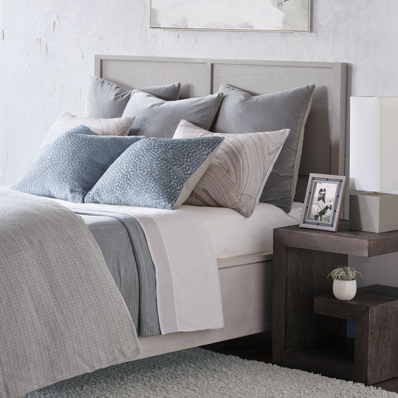 Blake Fleck Mineral Comforter Reversible, King Comforter, Hand Tacked, Gray/White