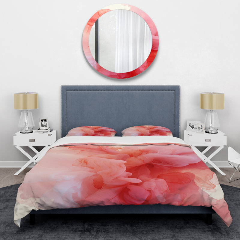 Ensemble de housse de couette abstraite rose polaire Radiance Smoke IV, Housse de couette pour grand lit