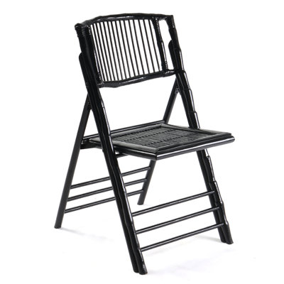 Patio Black Wood Folding Chair(Set Of 1)