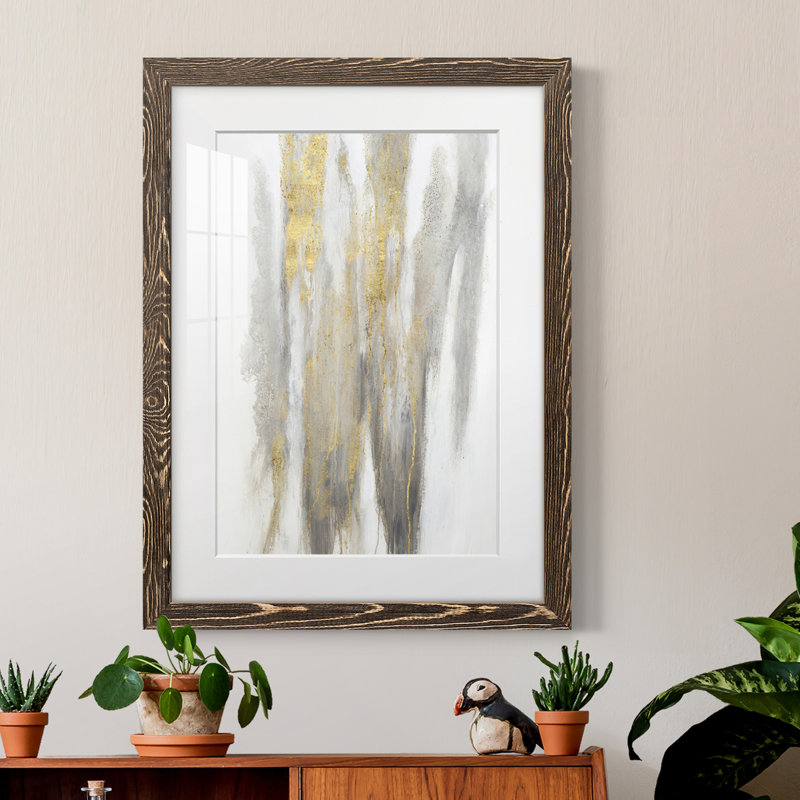 Free-Flowing I - peinture encadrée, H 32 po x l 23 po x P 1 po, Cadre noyer