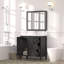 Meuble-lavabo de 35,5 po, noir, lavabo en résine, rangement à fermeture en douceur, surface texturée, contreplaqué, installation rapide à 3 tiroirs, glissières à fermeture en douceur, eau facile