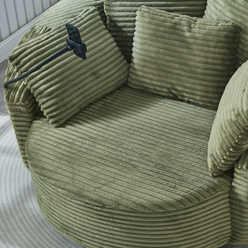 360° Swivel Chair Accent Barrel Chair, Green
