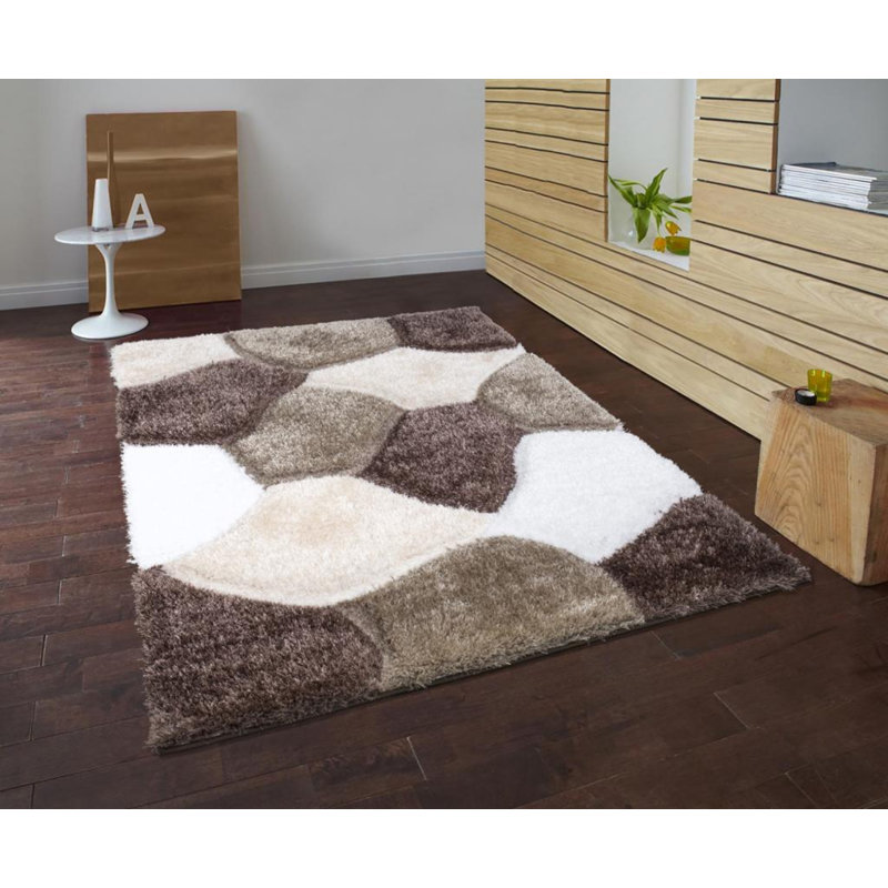 Abelius Geometric Shag Indoor / Outdoor Area Rug, Rectangle 120 x 170cm