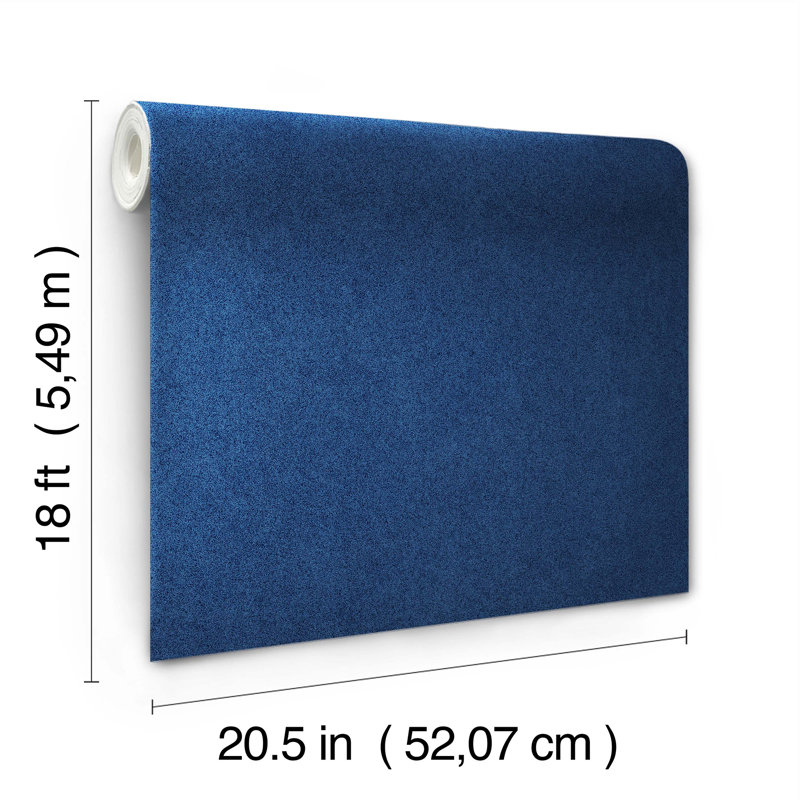 Papier peint adhésif L 18 pi x l 20,5 po RuSuede, Bleu azur