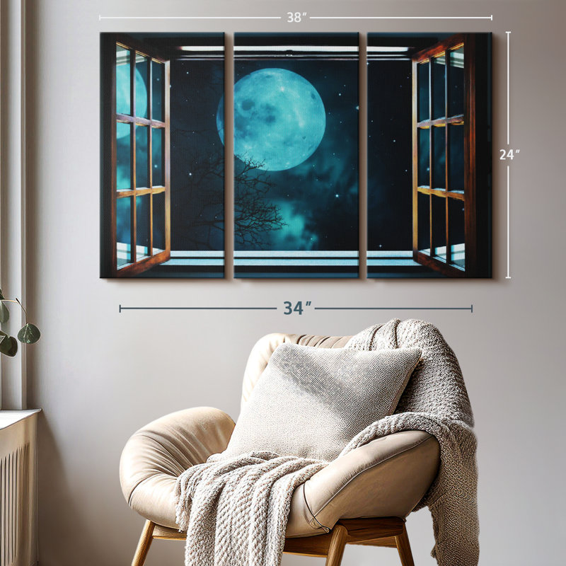 «Moon Sparkles», 3 pièces, H 24 po x l 38 po x P 1,25 po