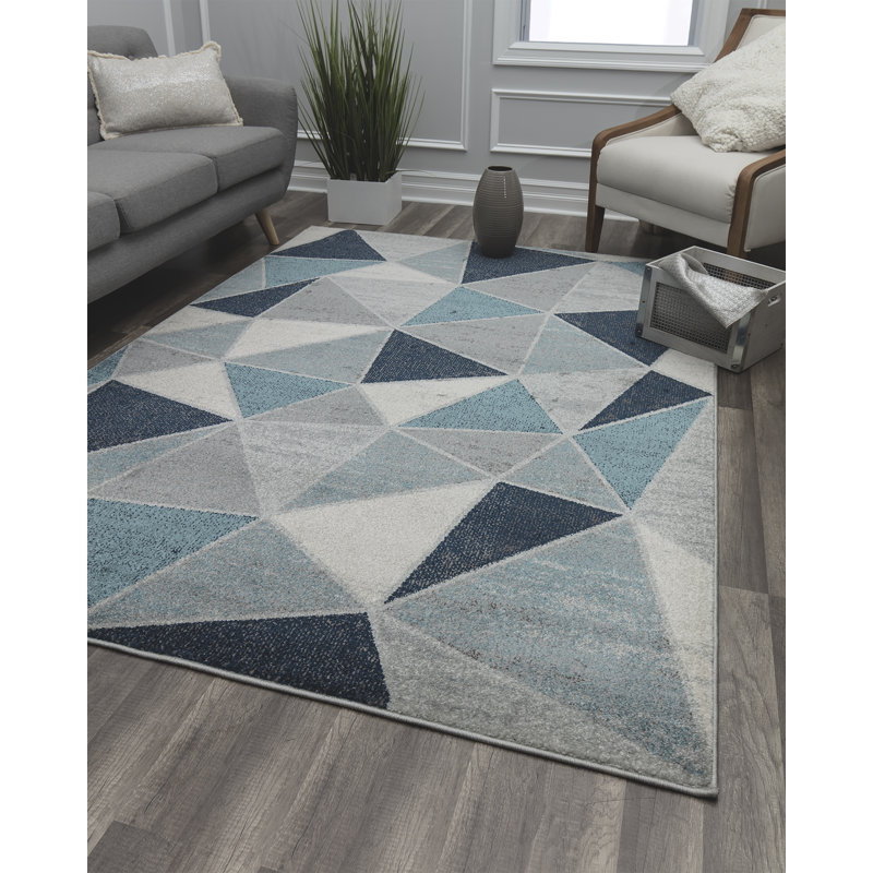 Tapis bleu indigo Kaia, Rectangle 5 pi x 7 pi