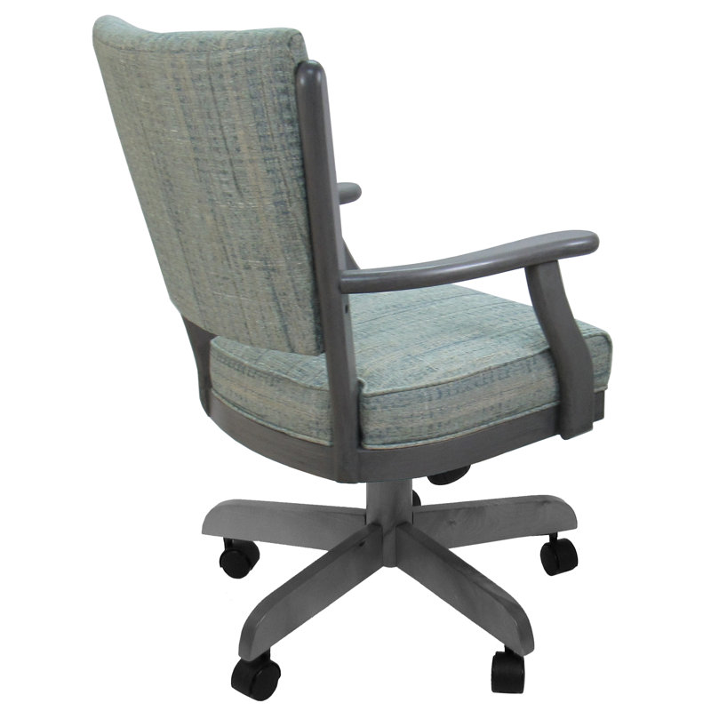Chaise pivotante en bois avec accoudoirs Danyael, Watusi aquatinte