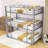 Twin Over Twin Over Twin Triple Metal Bunk Bed With Ladder-700741889