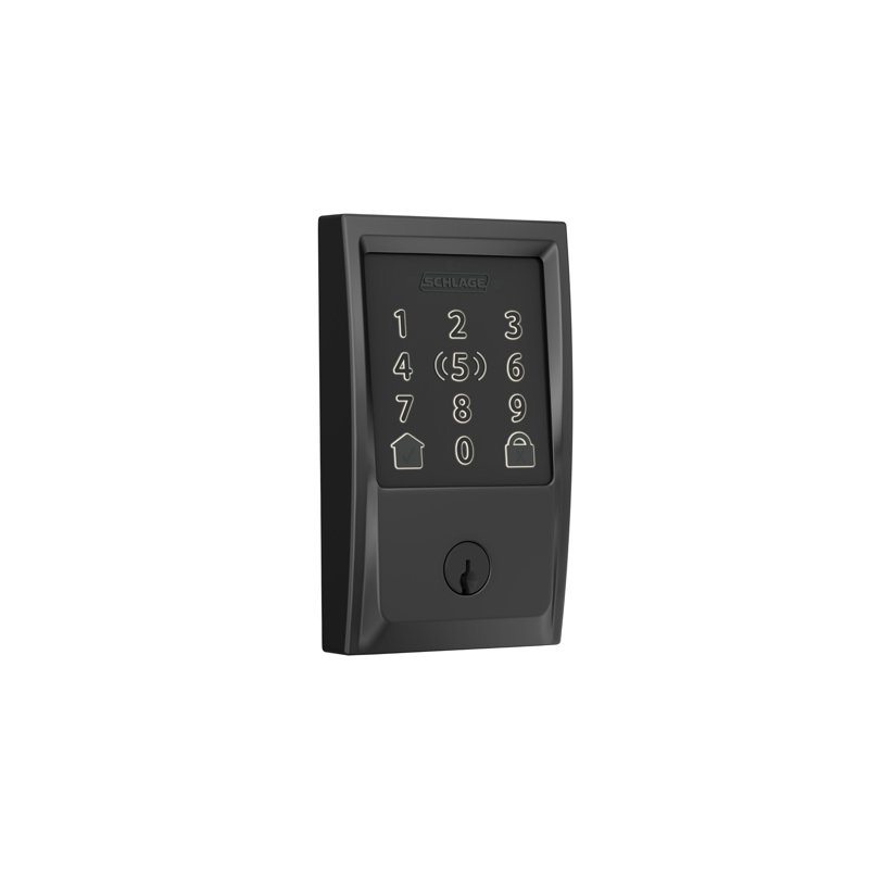 Encode Plus Smart Wifi Deadbolt With Century Trim, Matte Black