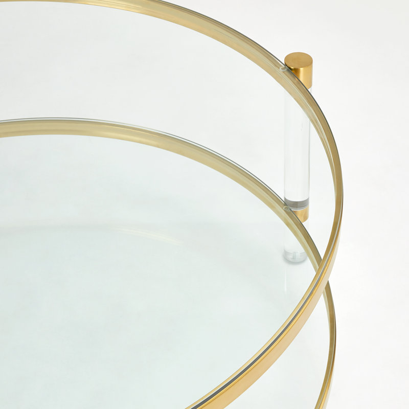 Glendi Glass Top Coffee Table, Gold