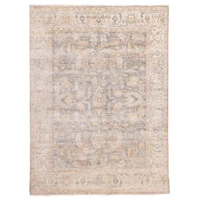 Modern Oushak Grey Rug 9'1" x 11'11"