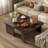 Modern Rectangle Coffee Table Set With Modular L-shape Design-1442346340