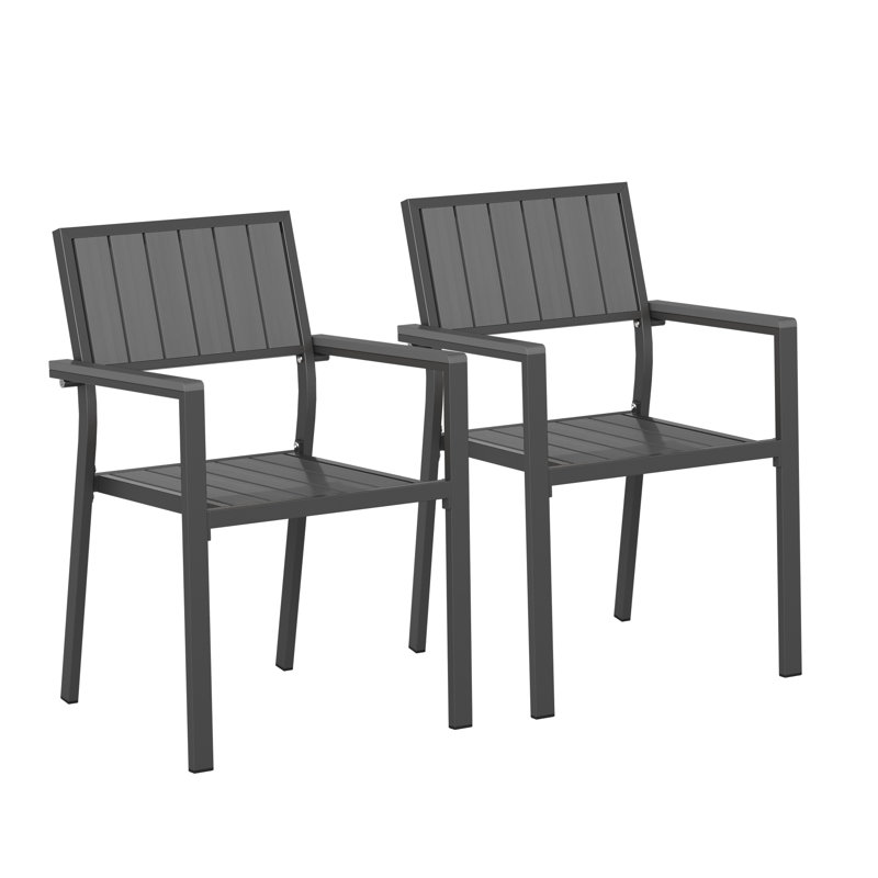 Fauteuils de salle à manger d'extérieur Chamblee Nika, Gris