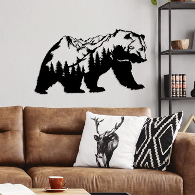 Elegant Black Decorative Metal Wall Accessory, 28.0 x 16.1 inches | 100% Metal Construction, Thickness: 0.06 inches | Easy Wall Mount Design, Perfect for Home or Office Décor, Stylish and Durable