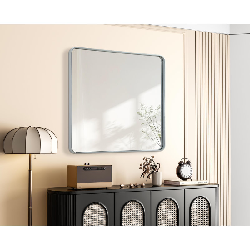 Erath Contour Metal Mirror, Silver, 40" x 36"