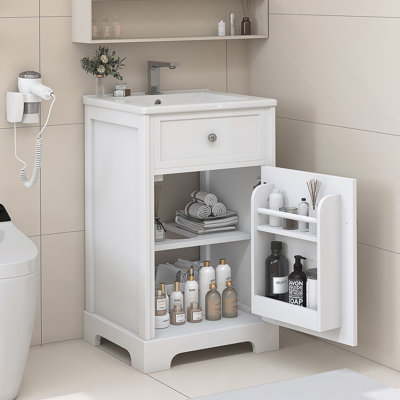 Meuble-lavabo blanc 20 po avec porte à fermeture douce