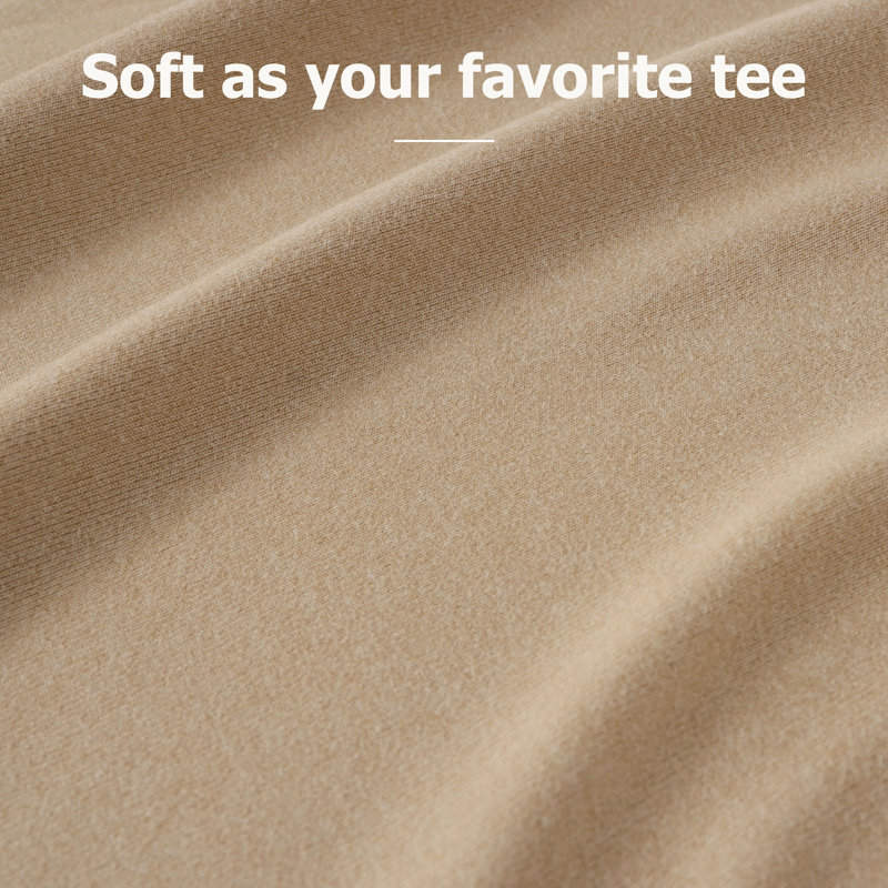 Wayfair Basics® Ultra Soft Jersey Knit All-Season Sheet Set, King Sheet Set with 2 Pillowcases, Heather Taupe