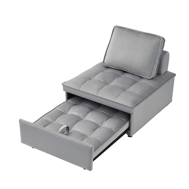 Canapé-lit polyvalent avec dossier réglable pour tous les espaces, Gris