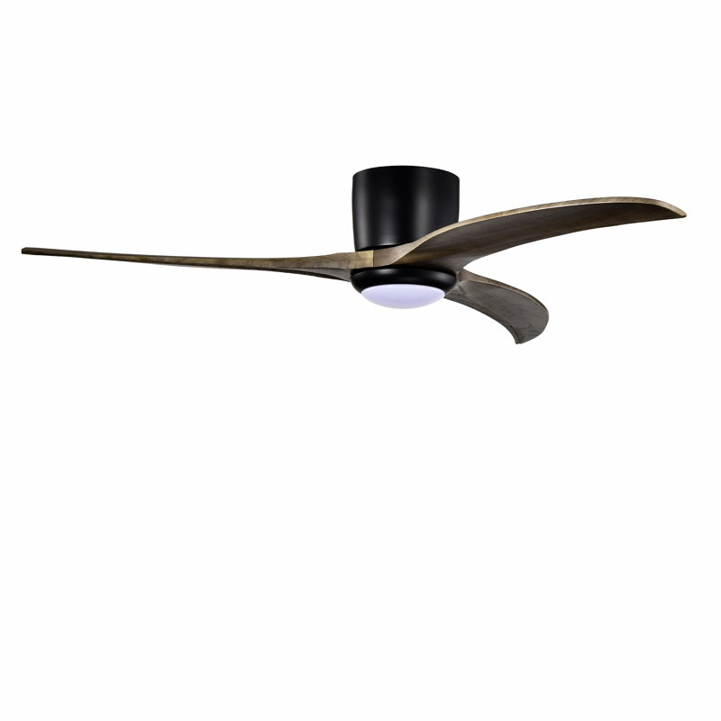 52" Solid Wood Blades Ceiling Fan With Light With Remote Control, Noiseless Reversible Motor, 6 Speed, For Patio Living Room, Bedroom,Indoor