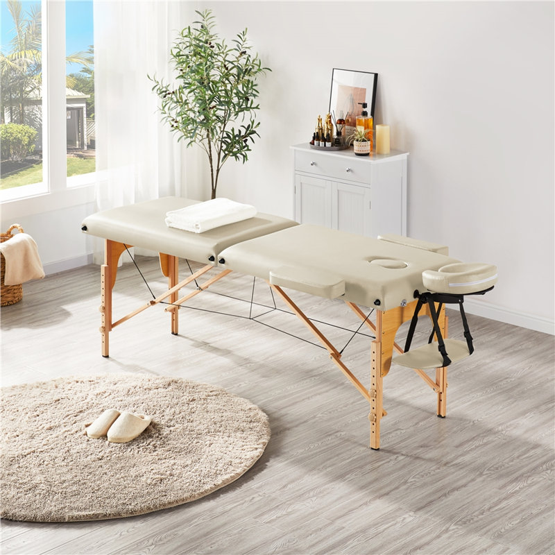 Table de massage portative ajustable avec appui-tête, Noir, H 24,6 po x L 84 po x P 31,5 po