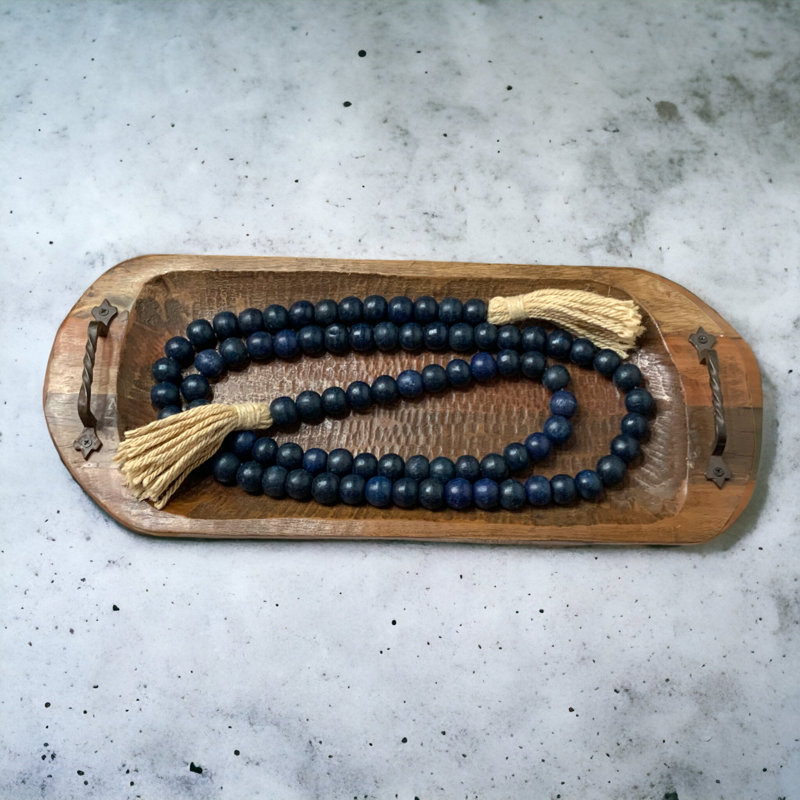 Boho Bead Garland-Navy Blue, Navy Blue