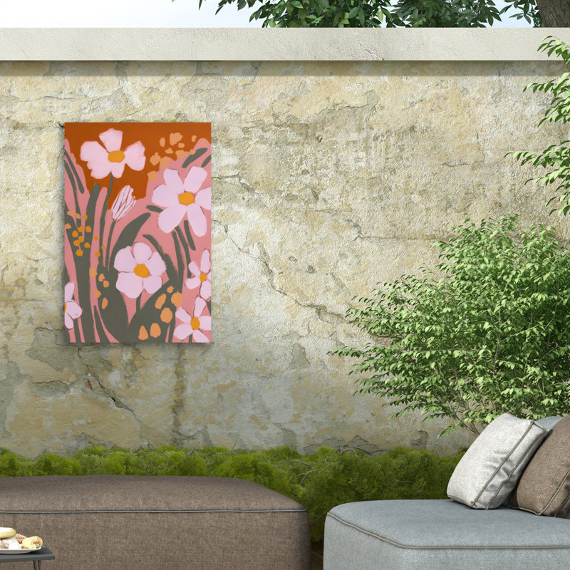 Treechild  Pastel Flower Impressions No 8 Outdoor  Canvas, H 12 po x l 19 po