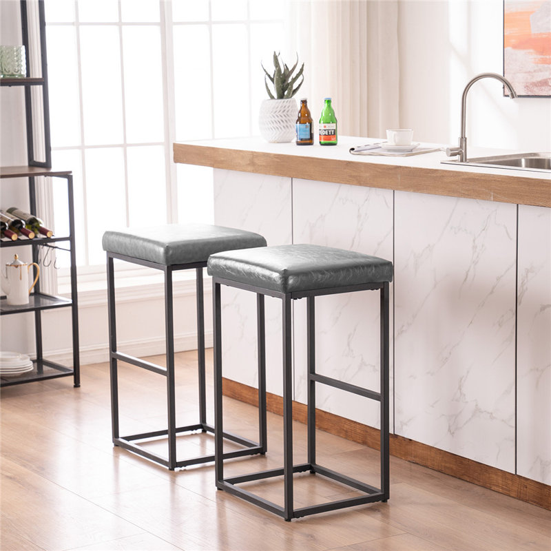 Tabouret de bar et de comptoir Lilyeve, gris, Tabouret de bar (siège d'une hauteur de 30 po)